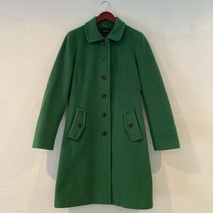 Land's End cashmere blend kelly green car coat